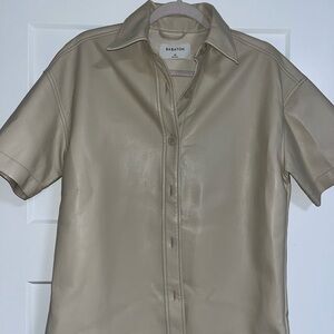 Babaton button down blouse, size XS, tan.